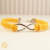 Bracelet infini avec cordon jaune création artisanale