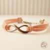 Bracelet pour petite fille cordons en suédine rose