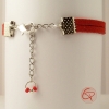 bracelet infini et suédine rouge bijou original fait main pour femme