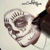 catrina vanessa paradis dessin original fait main stylo créateur