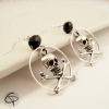 boucles d'oreilles argentées tête de mort bijou femme halloween