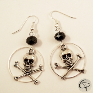 boucles d'oreilles femme tête de mort bijou personnalisé halloween