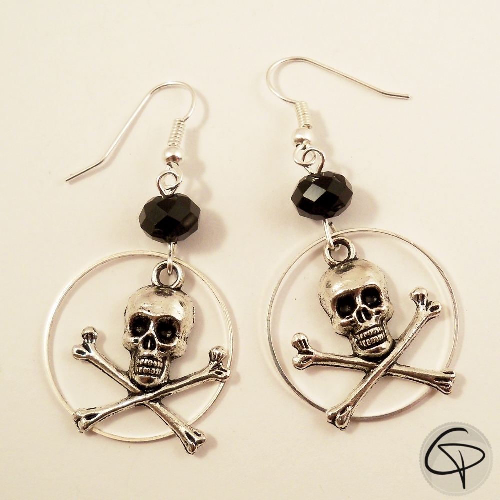 Boucles d'oreilles tête de mort