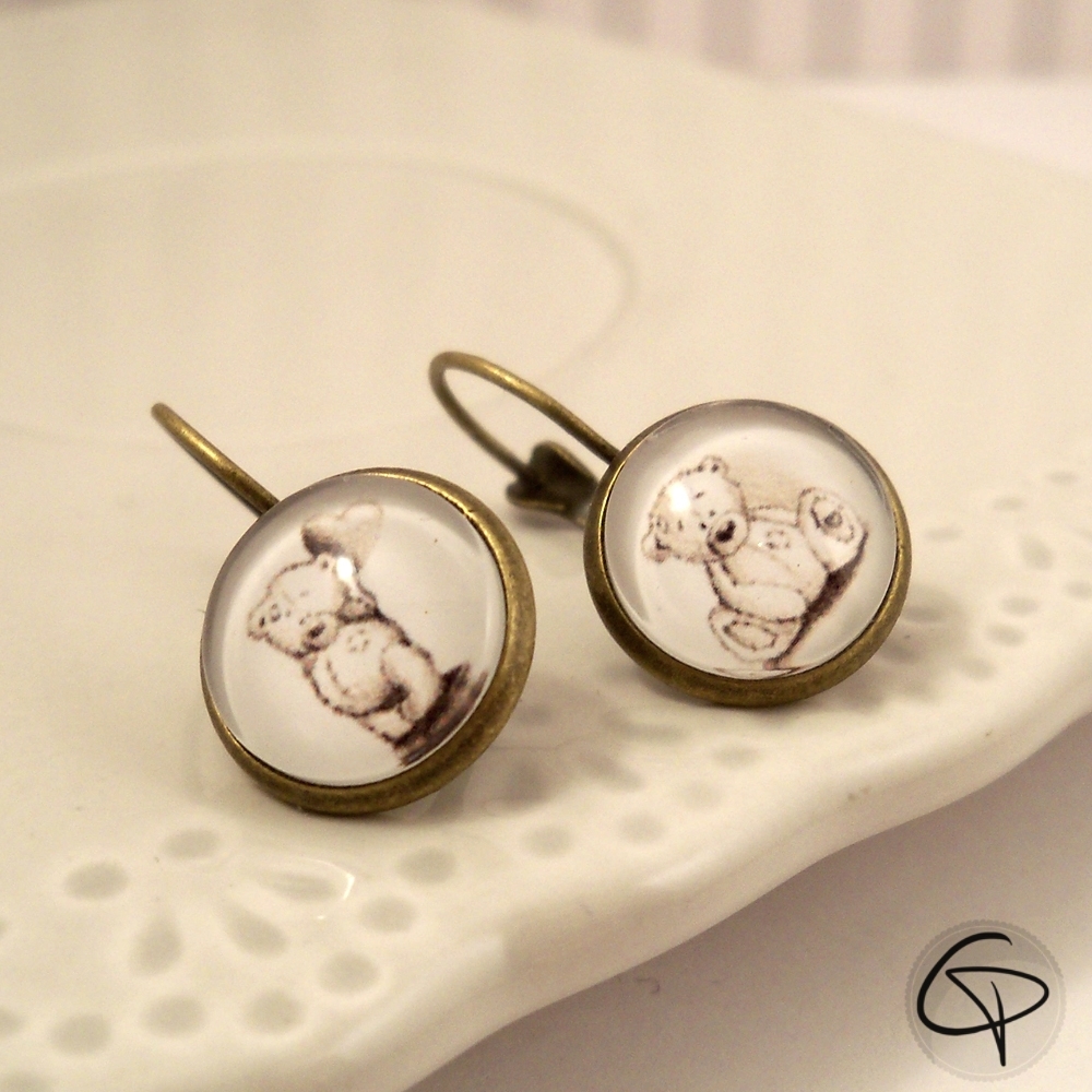 Boucles d'oreilles dormeuses Teddy ours