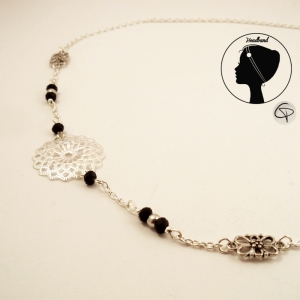bijou de tête avec rosace argentée