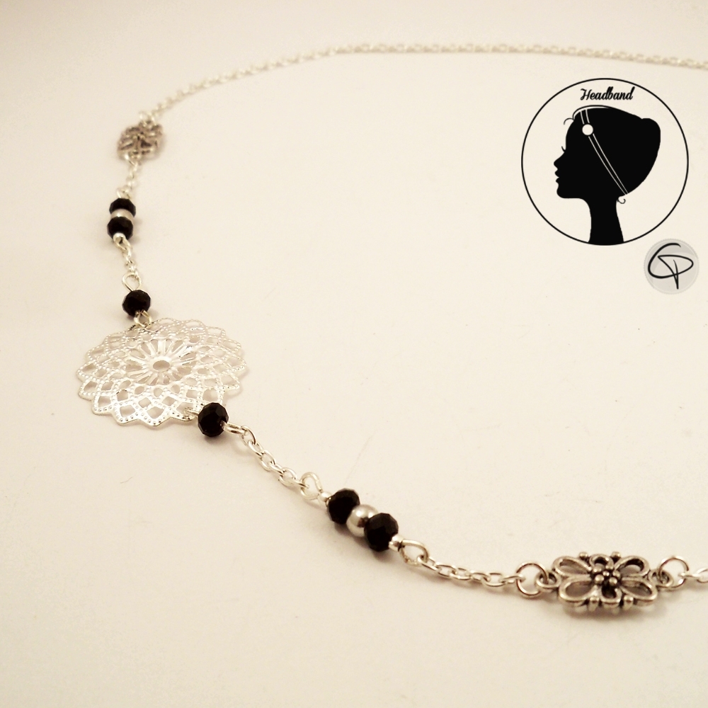 bijou de tête avec rosace argentée