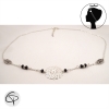 headband argenté estampe rosace perles cristal