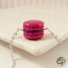 Bracelet petites filles macaron fuchsia
