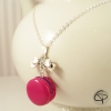 Collier enfant macaron fuchsia