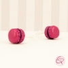Puces d'oreilles enfant macaron fushia