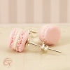 Puces Argent 925 petite fille macaron rose
