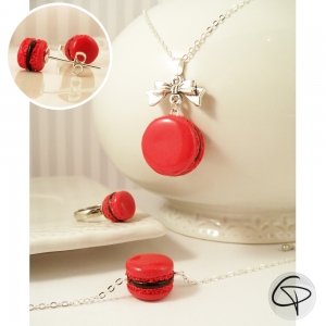 Bijoux enfant macaron rouge