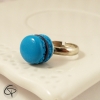 bague fantaisie petite fille macaron bleu turquoise