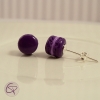 Puces Argent 925 macarons violets