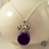 Collier fille 8 ans macaron mauve