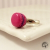 Bague petite fille macaron fuchsia