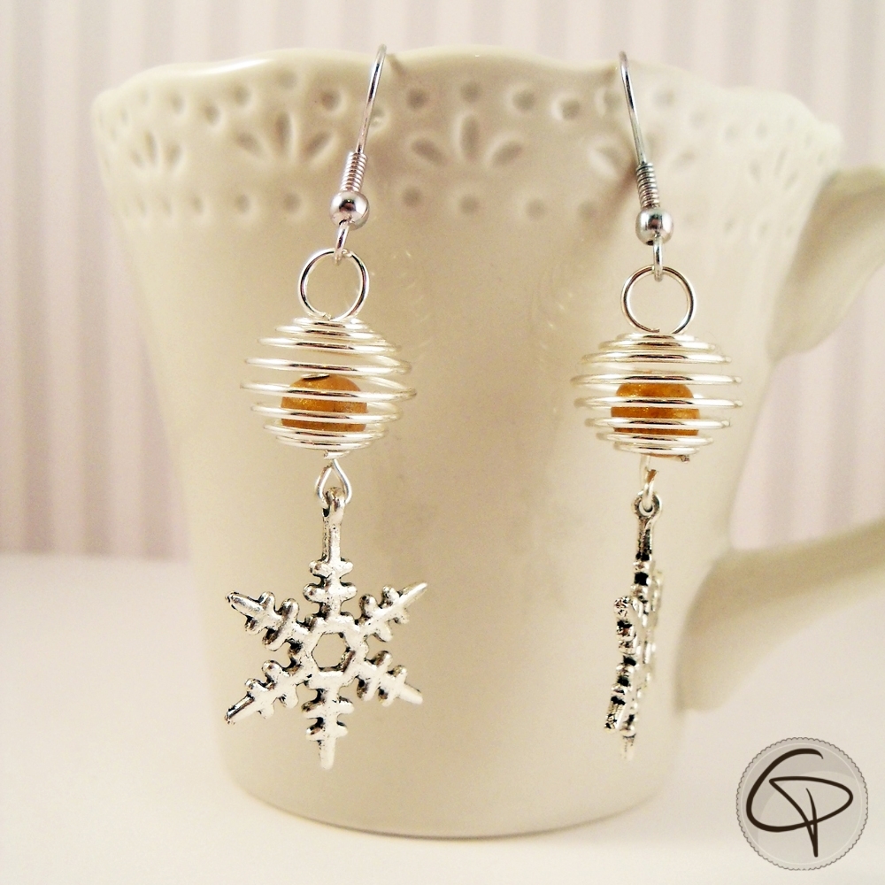 Boucles d'oreilles flocon de neige