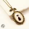 Sautoir bronze femme avec pendentif chat