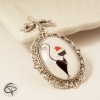 Collier pendentif chat de Noël pour femme, sautoir fait main à offrir