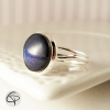 Bague femme bleu pailleté