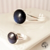 Bague argent pailleté bijou original