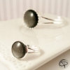 Bague femme gris irrisé
