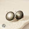 boucles d'oreilles grises avec paillettes