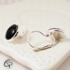 boucles d'oreilles fantaisie faites main médaillon noir