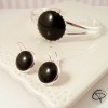 boucles d'oreilles femme pour les fêtes cabochon noir