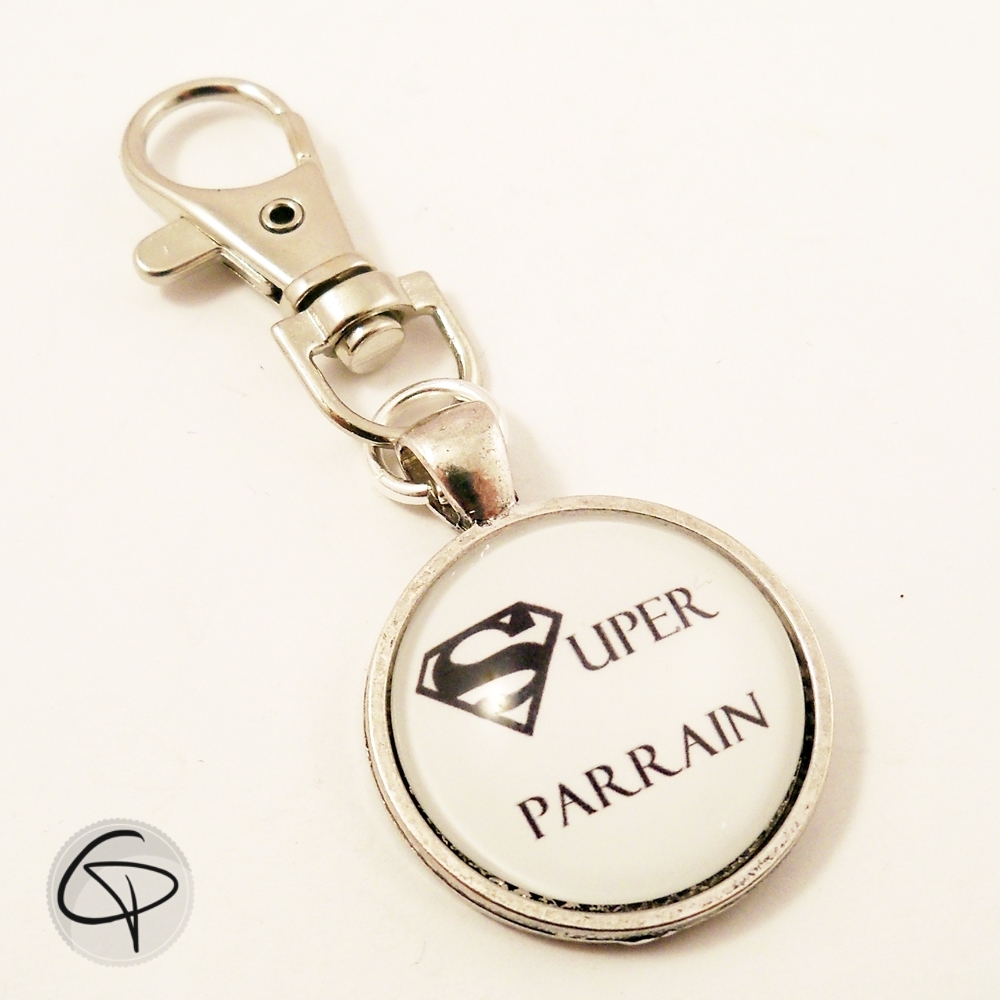 Porte-clef Super Parrain cadeau original