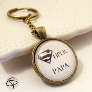 Porte-clef "Super papa" cadeau original personnalisé