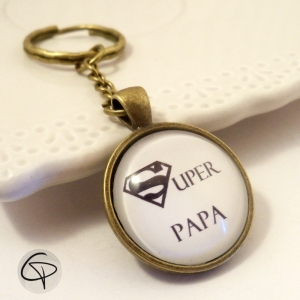 Porte-clef "Super papa" cadeau original personnalisé