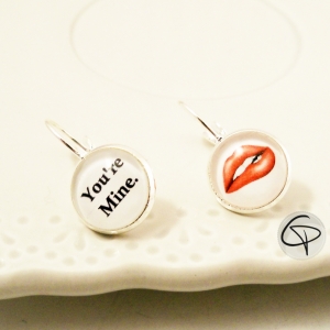 Boucles d'oreilles pour femme You Are Mine et bouche sensuelle 50 nuances
