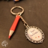 Porte-clef crayon rouge cadeau maîtresse d'école