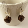 boucles d'oreilles macarons saveur chocolat bijoux originaux pour femme