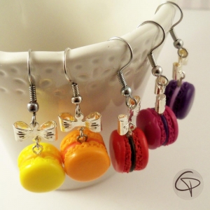 boucles d'oreilles macarons faits main bijoux gourmands pour femme