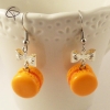 boucles d'oreilles dessert original macaron goût orange en fimo