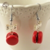 boucles d'oreilles macaron rouge bijou original et gourmand pour femme