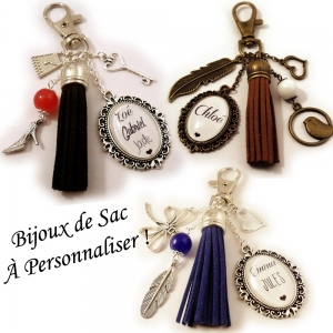 Bijoux de sac à main personnalisés avec prénoms