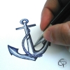 Dessin ancre marine pour bijoux Chat Pristy