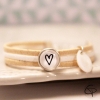 Bracelet BEIGE et BLANC Personnalisable