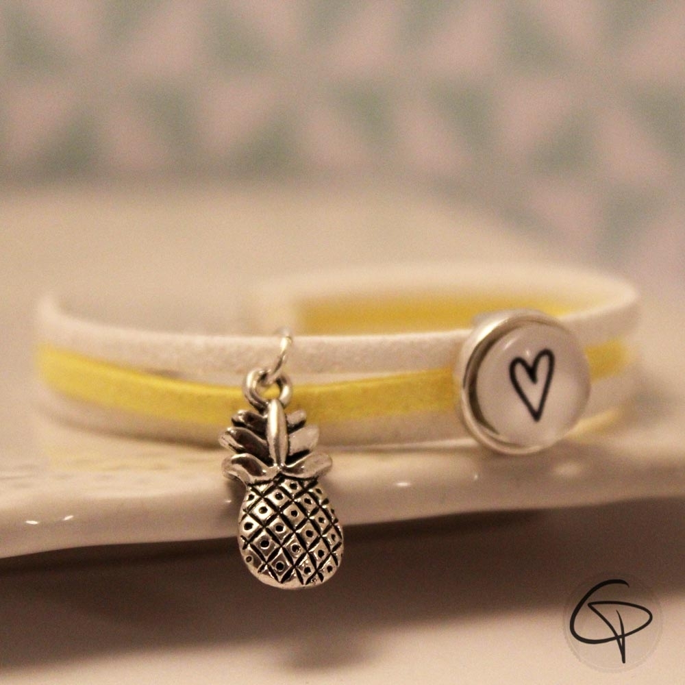 Bracelet JAUNE et BLANC Personnalisable