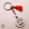 Porte-clé pompon orange cadeau original belle-mère