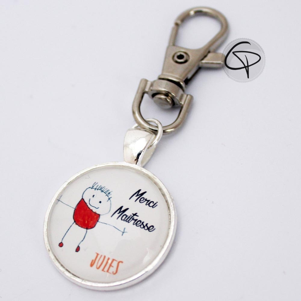 Porte-clé avec dessin d'enfant | Cadeau original personnalisé