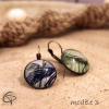 Boucles d'oreilles tropicales aquarelle feuilles de palmier