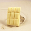 Bague chocolat blanc croqué – Bijou fait main Chat Pristy