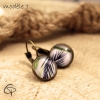 boucles d'oreilles tropicales feuilles palmier sous verre