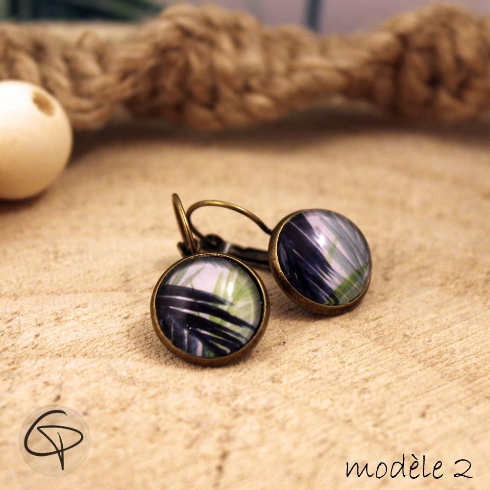 boucles d'oreilles plante monstera