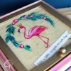 Boîte à trésor original pour enfant décorée d'un flamant rose