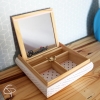 Boîte à bijoux en bois lapin pour petite fille avec miroir intégré